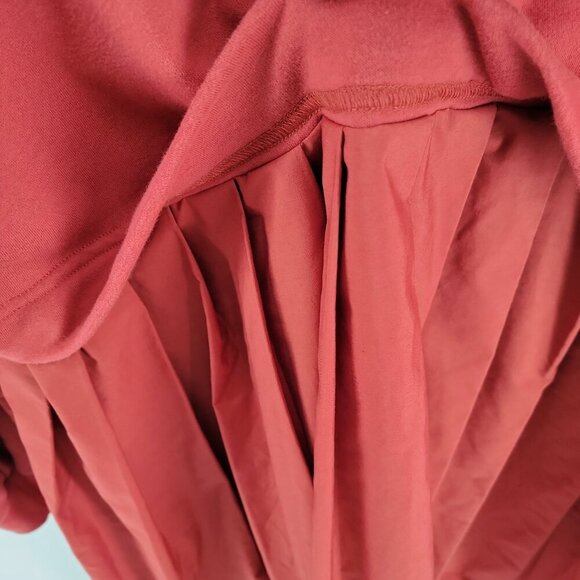 ANRABESS Red Sweatshirt Dress XL – Cozy Pleated Skirt Tunic, Holiday Casual - Picture 6 of 6